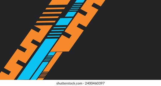 Abstract blue banner design vector  dynamic sporty horizontal background template