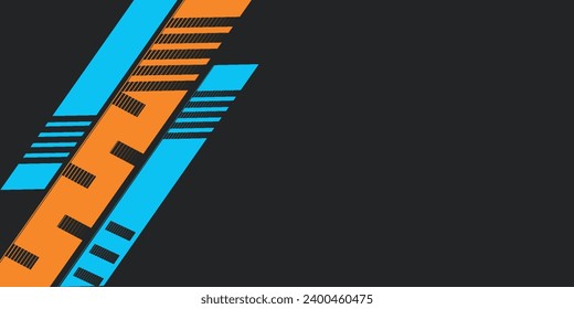 Resumen diseño de banner azul vector plantilla de fondo dinámico deportivo horizontal