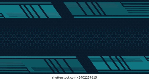 Resumen de diseño de banner azul vector, plantilla de fondo horizontal deportivo dinámico para promoción de medios o banner web