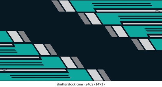 Resumen de diseño de banner azul vector, plantilla de fondo horizontal deportivo dinámico para promoción de medios o banner web
