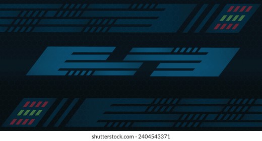 Abstract blue banner design vector, dynamic sporty horizontal background template for media promotion or web banner