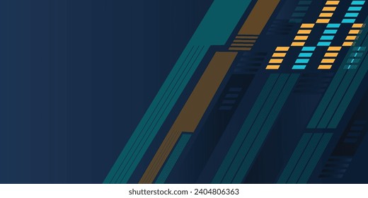 Resumen de diseño de banner azul vector, plantilla de fondo horizontal deportivo dinámico para promoción de medios o banner web