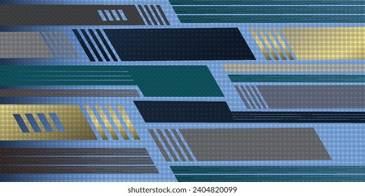 Abstract blue banner design vector, dynamic sporty horizontal background template for media promotion or web banner