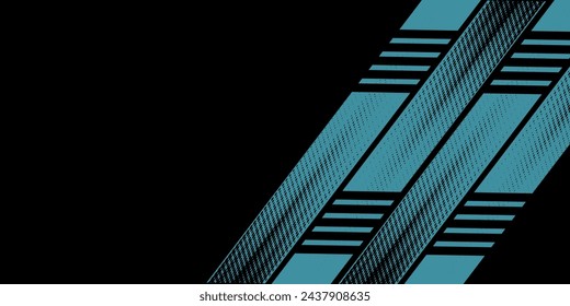 Abstract blue banner design vector, dynamic sporty horizontal background template for media promotion or web banner