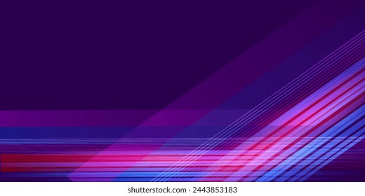 Abstract blue banner design vector, dynamic sporty horizontal background template with blue and yellow shapes for media promotion or web banner