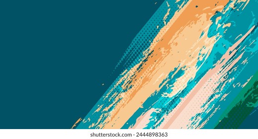 Abstract blue banner design vector, dynamic sporty horizontal background template for media promotion or web banner