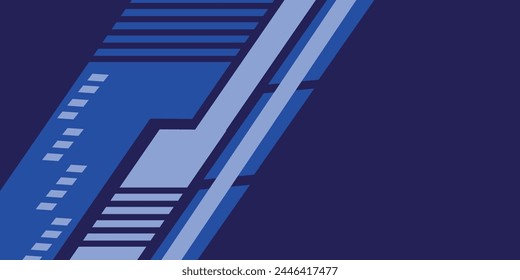 Vector de diseño de Anuncio azul Abstractas, Plantilla de fondo Horizontal deportiva dinámica para promoción de medios o Anuncio de Web