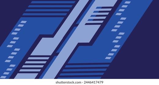 Vector de diseño de Anuncio azul Abstractas, Plantilla de fondo Horizontal deportiva dinámica para promoción de medios o Anuncio de Web