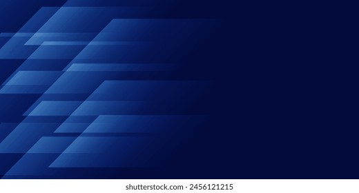 Abstract blue banner design vector, dynamic sporty horizontal background template for media promotion or web banner