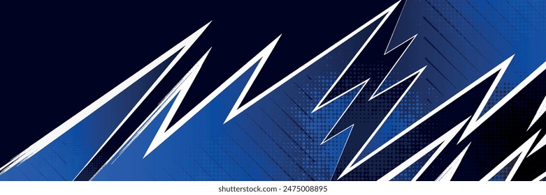 Abstract blue banner design vector, dynamic sporty horizontal background template for media promotion or banner eps 10