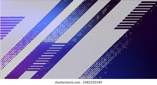 Abstract blue banner design vector, dynamic sporty horizontal background template for media promotion or web banner