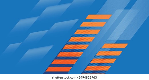 Abstract blue banner design vector, dynamic sporty horizontal background template for media promotion or web banner	