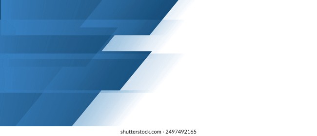 Abstract blue banner design vector, dynamic sporty horizontal background template for media promotion or web banner	
