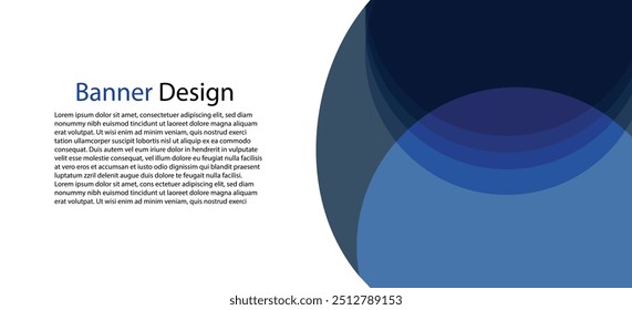 Abstract blue banner design vector illustration isolated on white background.
