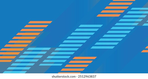 Vetor de design de banner azul abstrato, modelo de fundo horizontal esportivo dinâmico para promoção de mídia ou banner da Web
