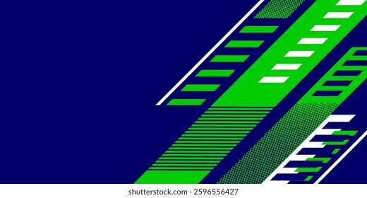 Abstract blue banner design vector, dynamic sporty horizontal background template for media promotion or web banner