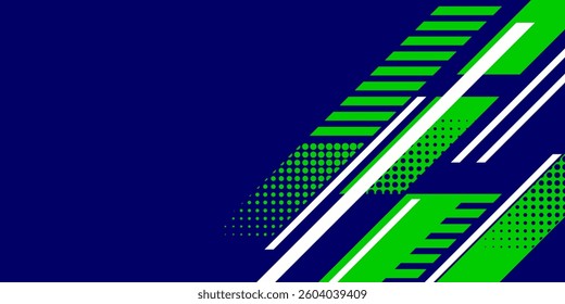 Abstract blue banner design vector, dynamic sporty horizontal background template for media promotion or web banner