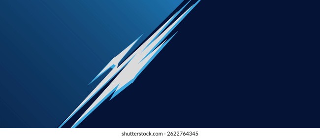 Abstract blue banner design vector, dynamic sporty horizontal background template for media promotion or web banner