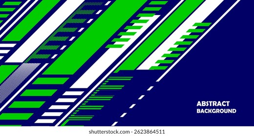 Abstract blue banner design vector, dynamic sporty horizontal background template for media promotion or web banner