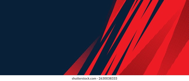 Abstrakter blauer Banner-Designvektor, dynamische sportliche horizontale Hintergrundvorlage für Medienwerbung oder Webbanner
