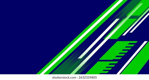 Abstract blue banner design vector, dynamic sporty horizontal background template for media promotion or web banner