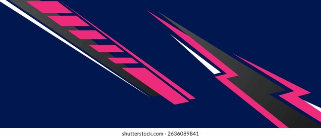 Vetor de design de banner azul abstrato, modelo de fundo horizontal esportivo dinâmico para promoção de mídia ou web banner arts