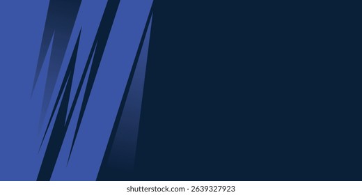 Abstract blue banner design vector, dynamic sporty horizontal background template for media promotion or web banner