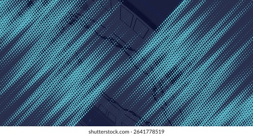 Abstract blue banner design vector, dynamic sporty horizontal background template for media promotion or web banner, modern