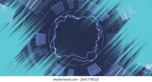 Abstract blue banner design vector, dynamic sporty horizontal background template for media promotion or web banner