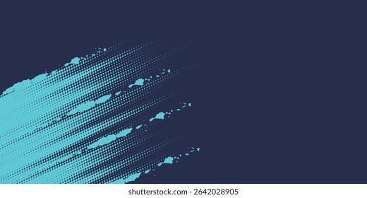 Abstract blue banner design vector, dynamic sporty horizontal background template for media promotion or web banner, eps10.