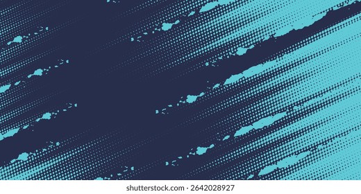 Abstract blue banner design vector, dynamic sporty horizontal background template for media promotion or web banner, eps10.
