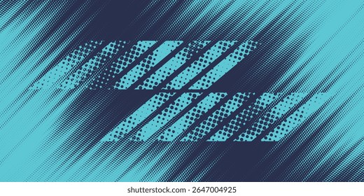 Abstract blue banner design vector, dynamic sporty horizontal background template for media promotion or web banner	
