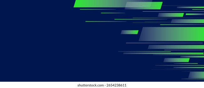 Abstract blue banner design vector, dynamic sporty horizontal background template for media promotion or web banner arts