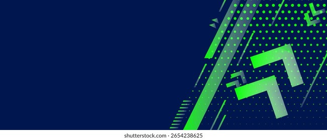 Abstract blue banner design vector, dynamic sporty horizontal background template for media promotion or web banner arts