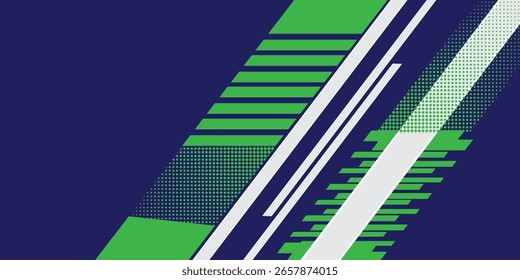 Abstract blue banner design vector, dynamic sporty horizontal background template for media promotion or web banner