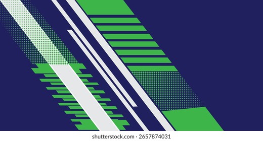 Vetor de design de banner azul abstrato, modelo de fundo horizontal esportivo dinâmico para promoção de mídia ou banner da Web