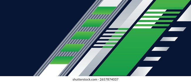 Abstrakter blauer Banner-Designvektor, dynamische sportliche horizontale Hintergrundvorlage für Medienwerbung oder Webbanner
