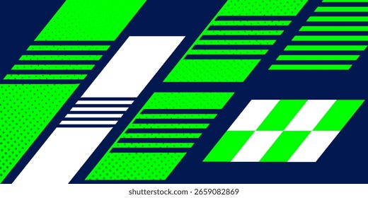 Vetor de design de banner azul abstrato, modelo de fundo horizontal esportivo dinâmico para promoção de mídia ou banner da Web