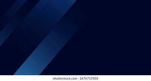 Abstract blue banner design vector, dynamic sporty horizontal background template for media promotion or web banner