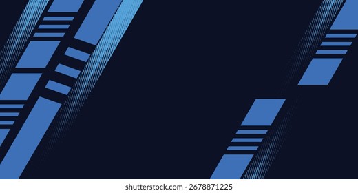 Vetor de design de banner azul abstrato, ilustração vetorial moderna de fundo esportivo dinâmico 