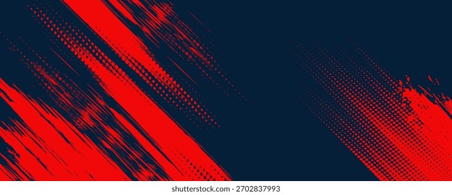 Abstract blue banner design vector, dynamic sporty horizontal background template for media promotion or web banner