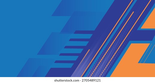 Abstract blue banner design vector, dynamic sporty horizontal background template for media promotion or web banner