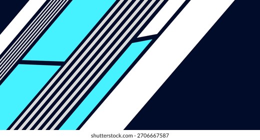 Abstract blue banner design vector, dynamic sporty horizontal background template for media promotion or web banner. vector