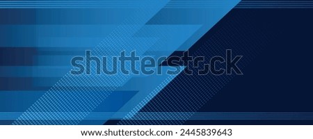 Abstract blue banner design vector, dynamic sporty horizontal background template for media promotion or web banner