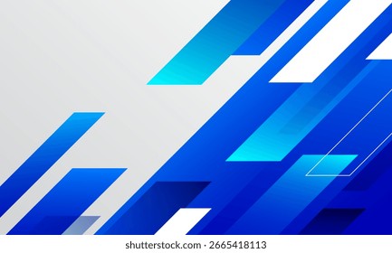 Fundo geométrico do banner azul abstrato