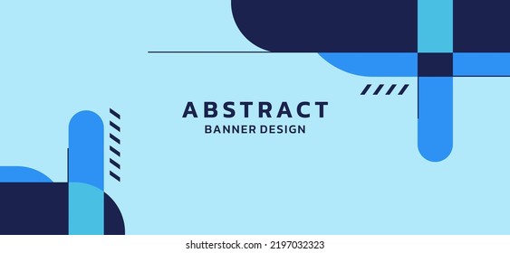 Abstract blue banner for presentation design template