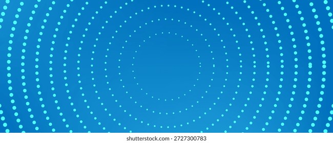 Abstrakte blaue Banner-Vorlage mit Halbtonkreis-Dekoration, modernes digitales Design für Technologie, Business, Präsentation und Web-Layout.