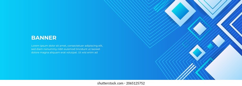 Abstract blue banner template with rectangle box overlapping theme. Vector Illustration for Wallpaper, Banner, Background, Card, Book Illustration, landing page