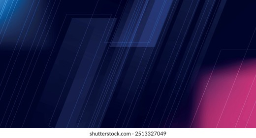 Abstract blue banner vector design, dynamic sporty horizontal background template for media promotion or web banner, vector illustration.