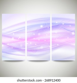 Abstract blue banners set, wave vector design.